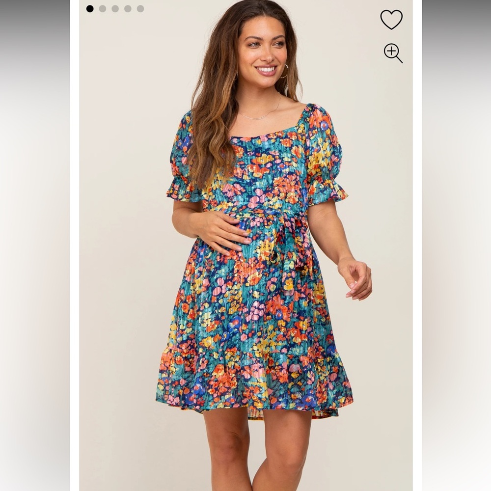 Hailey & Co Cottage Core Feminine Spring Secret Floral Blue Mini Dress Woman’s L - Picture 3 of 9
